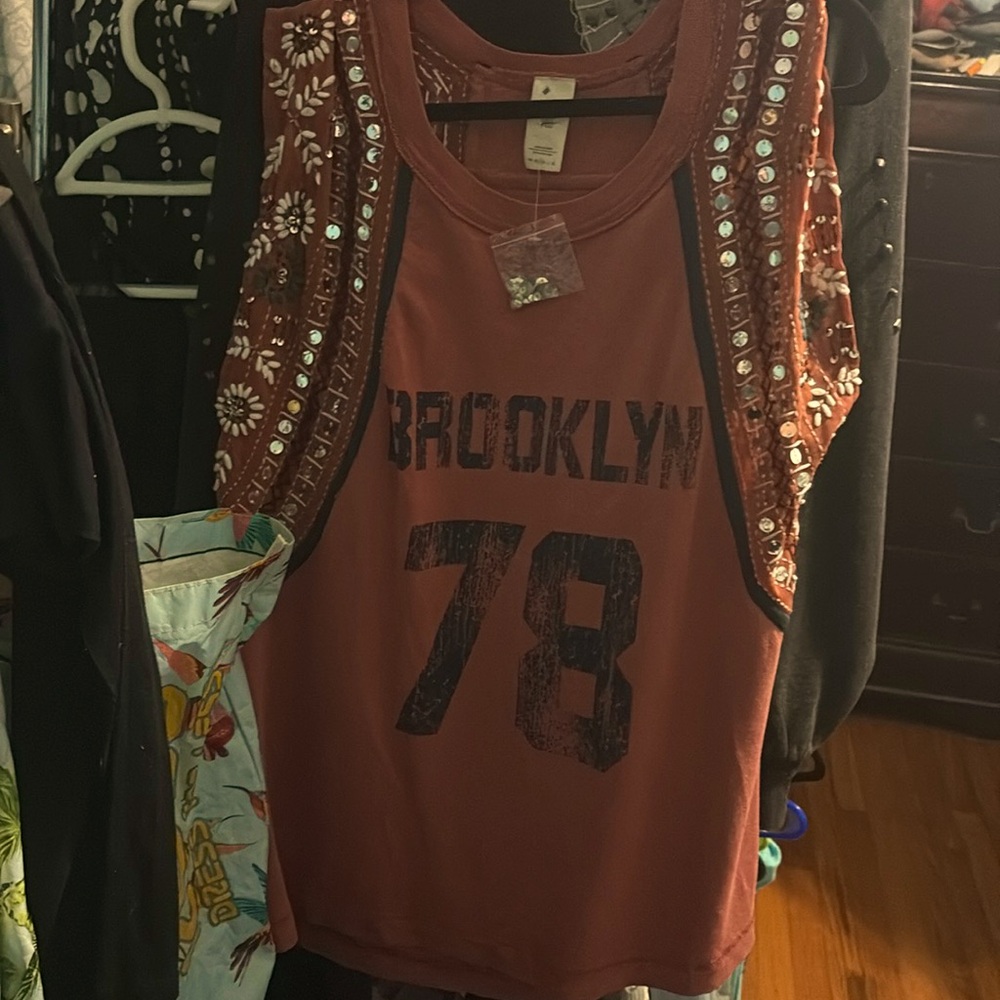Free People We The Free Summer Nights Brooklyn Tee, size S NWT, sleeveless